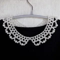 パール風ビーズ　ネックレス　つけ襟