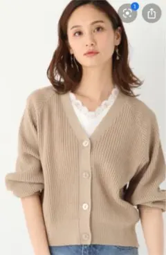 ワッフル編みニットカーディガン☆