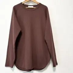グリーンレーベルリラクシング　メンズ　ワッフル　カットソー　長袖　ブラウン　S