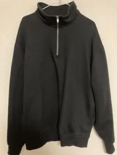 ブラック ハーフジップ