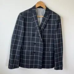 ジャケット　紺　メンズ　M チェック　美品