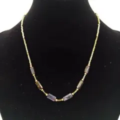 K18/750　トルマリンビーズネックレス　(K)