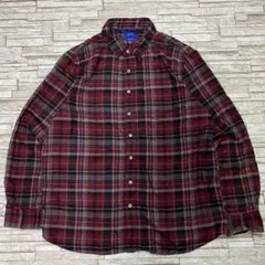 APT9 フランネルシャツ ワインレッド チェック ソフト XL