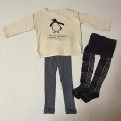 ZARA カットソー　ベビータイツ リブパンツ 3点セット