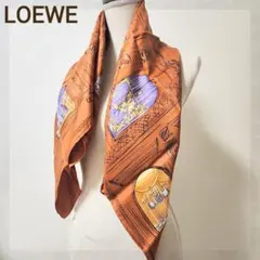 極美品✨LOEWE ロエベ シルクスカーフ 女性舞踏会 イラスト カラフル 極美品✨LOEWE ロエベ シルクスカーフ 女性舞踏会 イラスト カラフル