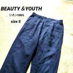 BEAUTY＆YOUTH　デラヴェ1プリーツアンクルパンツ　麻100%　Sのサムネイル