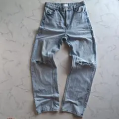 Bershka デニムパンツ ダメージ加工 ストレート