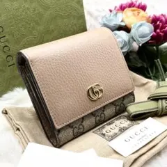 ✨付属品完備✨GUCCI 二つ折り　財布　マーモント　スプリーム　ピンク　現行品