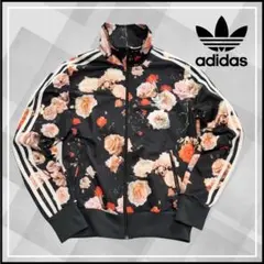 アディダス　レディース　トラックジャケット　ジャージ　バラ柄　花柄　韓国古着
