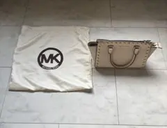 マイケルコース ショルダーバッグ 2way レザー ベージュ スタッズ 金ロゴ