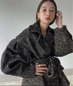 CLANE MIX LOOP TWEED BOX COAT