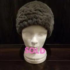 グレー ファー ベレー帽