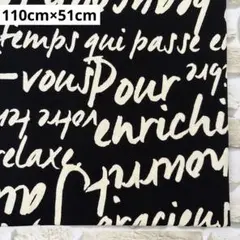 オックス生地 英字 110cm×51cm