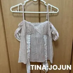 ハートネック キャミブラウス TINA：JOJUN サーモンピンクのサムネイル
