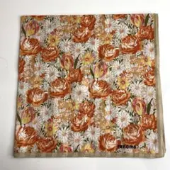 renoma レノマ 花柄 ハンカチ オレンジ系 マルチカラー