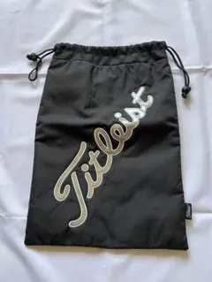タイトリスト　シューズケース Titleist - タイトリスト シューズケース 黒レザー(人工皮革)の