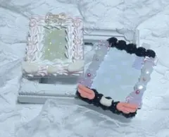 ハンドメイド　硬質ケース　トレカケース　ホイップデコ　推し活　ピンク　黒　クリア