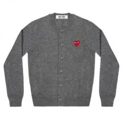 PLAY グレー カーディガン ハート刺繍