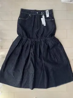 【タグ付き！新品未使用】something ギャザーフレアスカート デニム　M