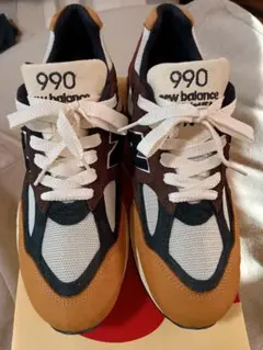 New Balance 990v2 USA ブラウン×パープル 箱付 室内試着 - メルカリ