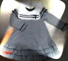 シャーリーテンプル　大きな襟の三段フリルワンピース　110　美品　☆””～＊☆