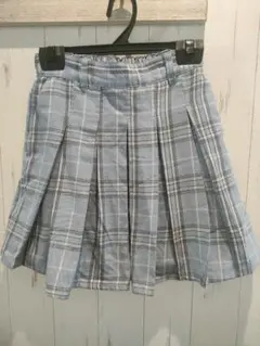 青系チェック柄 プリーツスカート