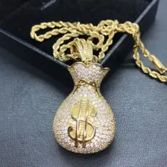 ドル 袋 バック MG money gang ＄シルバー 銀 メッキ ネックレス