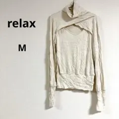 即購入OK✨relax 【M】アイボリー ハイネック 長袖トップス