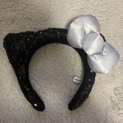 ハローキティカチューシャ スパンコール 黒