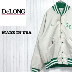 デロング　USA製　ヴィンテージスタジャン　80s　中綿　グレー系　Lのサムネイル