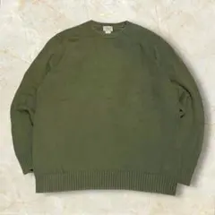 h*i様 L.L.Bean リブ編みコットンニットセーター USメンズ 肉厚グリ