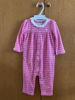 ⭐︎新品⭐︎Ralph Lauren ピンクストライプロンパース 75