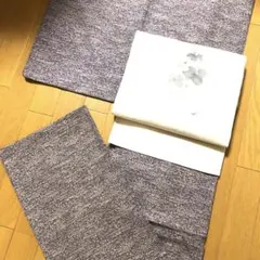 ウール￼ 単衣　小紋　薄い灰紫に白い小さな草花