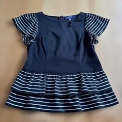 ☆エムズグレイシー☆カットソー 黒ボーダー フリル 38☆のサムネイル