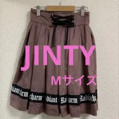 JINTY✨膝丈フレアスカート ピンク リボン付き　Mサイズ