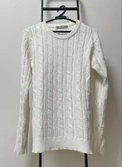 【nano universe】コットンケーブルクルーネックニット Sサイズ