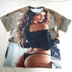 新品 XXL セクシーガール 女性写真プリント Tシャツ エロ