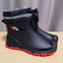 メンズ レインブーツ ブラック レッド 反射材付き 新品のサムネイル