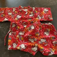 ハローキティ 甚平 赤 95cm以下