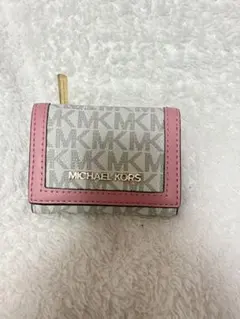 MICHAEL KORS 三つ折り財布 グレー/ピンク