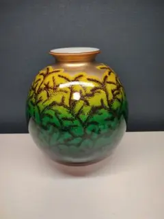 伝統工芸　九谷焼　名工　大田健次郎作　金彩　梅　31ｃｍ　10号　花器　花瓶 Yahoo!オークション -「九谷健次郎」の落札相場・落札価格