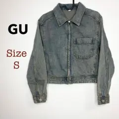 GU ジーユー　綿100％　デニムジップアップブルゾン　ブルー　Sサイズ
