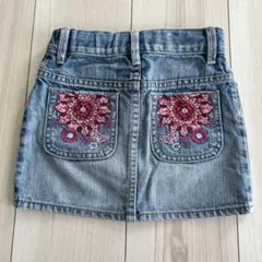 美品 baby GAP デニム スカート 110 刺繍