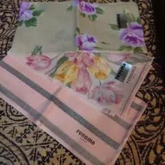 renoma 花柄とストライプのハンカチ 3点セット⭐新品未使用