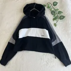 エックスガール X-girl クロップド スウェット フーディ Sサイズ
