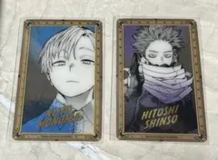 僕のヒーローアカデミア原画展　箔押しクリアカード　 心操人使 物間寧人