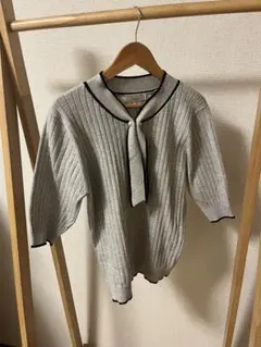 襟付リブニット