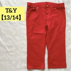 T&Y レッド【13/14】ストレッチ　パンツ　ボトムス　薄手　カジュアル　赤