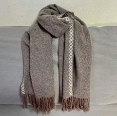 LAULA ASHLEYカシミヤ100 大判マフラー ストール ブラウン 新品