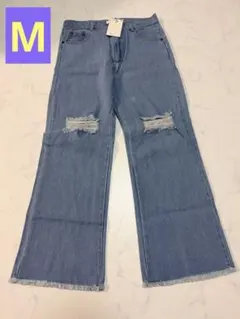 【新品未使用】ダメージジーンズ　デニム　M